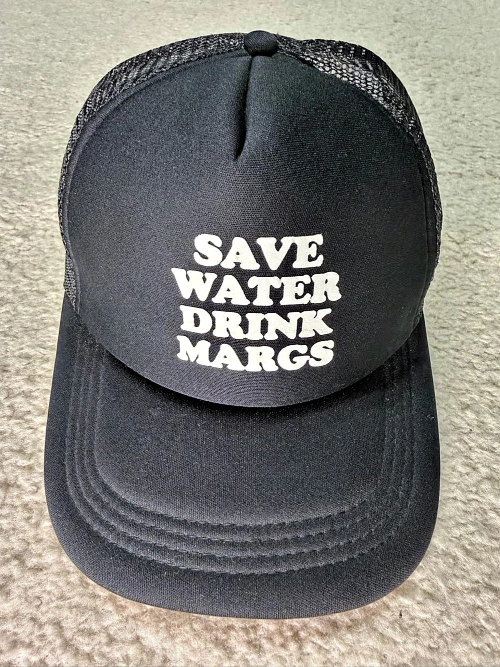 Save Water Drink Margaritas Trucker Hat Black Mesh Snapback